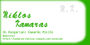 miklos kamaras business card