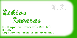 miklos kamaras business card